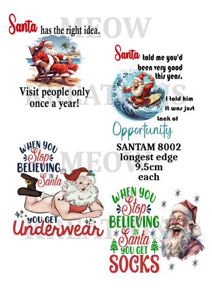 Funny Christmas Quote Decoupage Rice Paper - SANTAM 8002