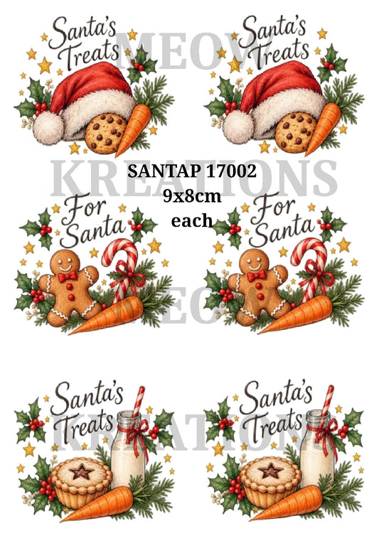 Santa's Christmas Eve Treats Decoupage Rice Paper - SANTAP 17002