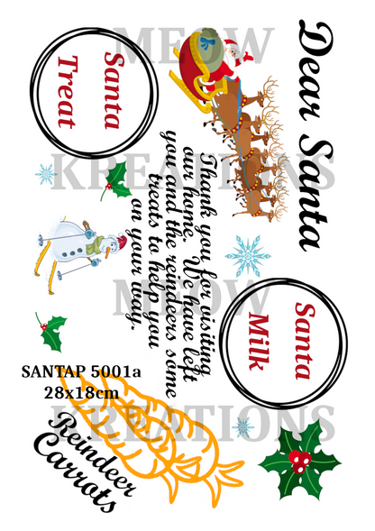 Christmas Eve Plate Decoupage Rice Paper - SANTAP 5001a