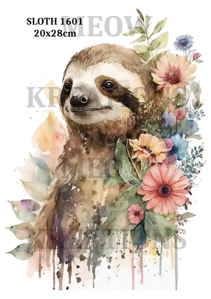 Decoupage Rice Paper - SLOTH 1601