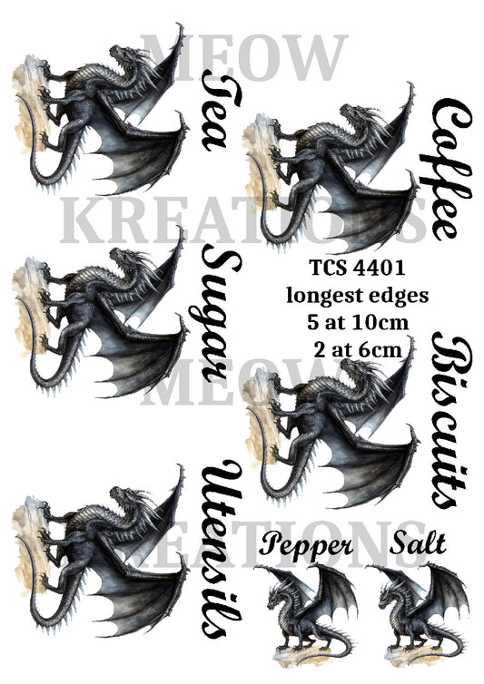 Black Dragon Tea & Coffee Decoupage Rice Paper - TCS 4401
