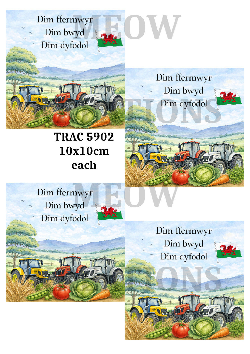 No Farmers, No Food, No Future Welsh Decoupage Rice Paper - TRAC 5902