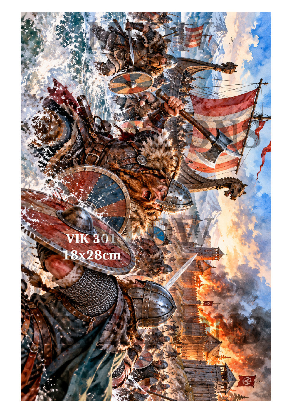 Viking Battle Scene Decoupage Rice Paper - VIK 301