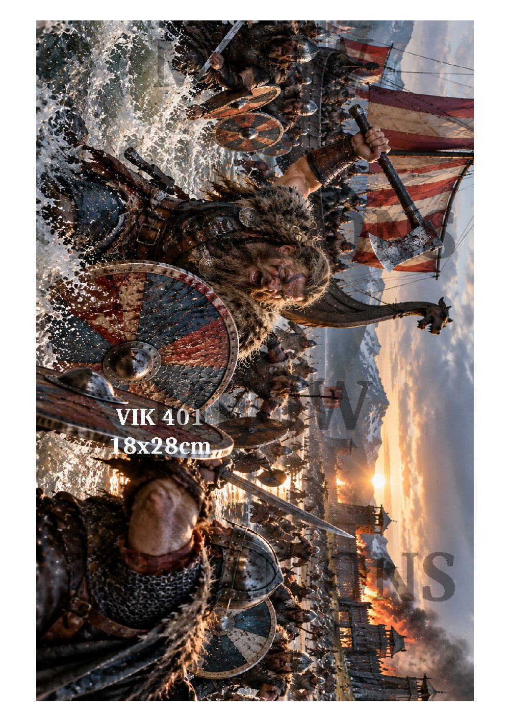 Viking Battle Scene Decoupage Rice Paper - VIK 401