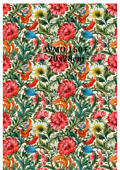 William Morris Inspired Vintage Floral Decoupage Rice Paper - WMO 1501