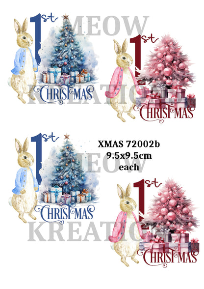 Baby's First Christmas Decoupage Rice Paper - XMAS 72002b
