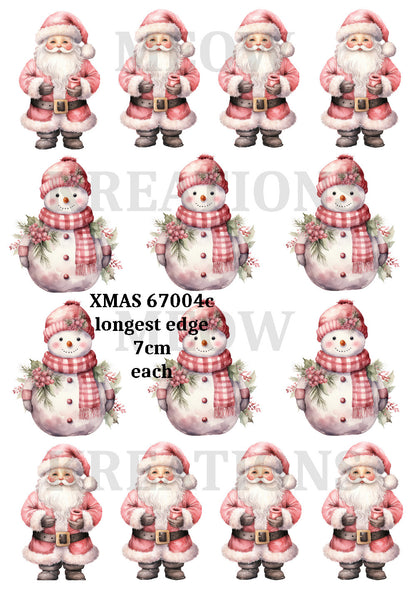 Santa & Snowman Decoupage Rice Paper - XMAS 67004c