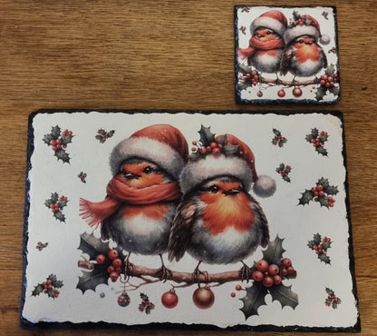 Robins, Hedgehog, Chickens Christmas Decoupgae Rice Paper - XROB 51002