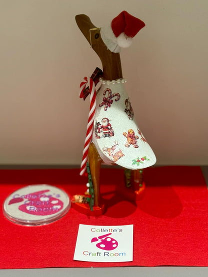 Highland Cow in Christmas Hat Christmas Decoupage Rice Paper - XMASHC 3704