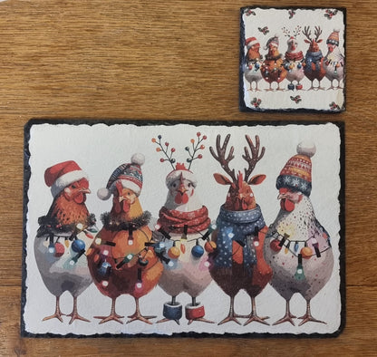 Robins, Hedgehog, Chickens Christmas Decoupgae Rice Paper - XROB 51002