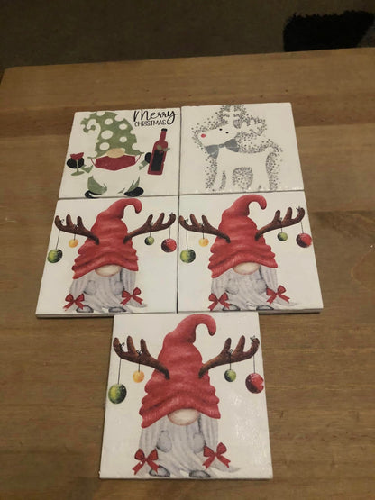 Gonk Reindeer Christmas Decoupage Rice Paper - RUDO 2002