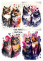 Romantic Cats & Hearts Decoupage Rice Paper - CAG 7001