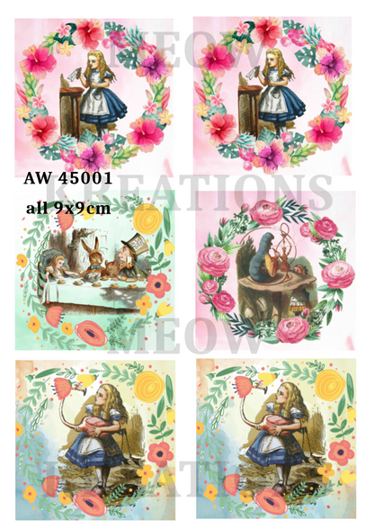 Alice in Wonderland Decoupage Rice Paper - AW 45001