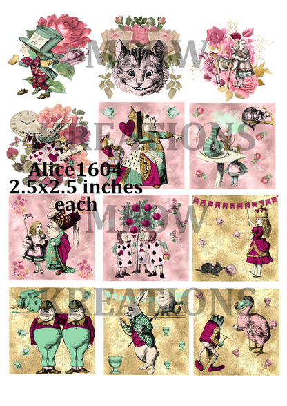 Alice in Wonderland Decoupage Rice Paper - Alice 1604