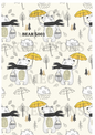 Bear With Umbrella Autumn Pattern Decoupage Rice Paper – BEAR 5001
