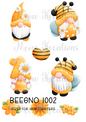 Bee Gonks & Honey Decoupage Rice Paper - BEEGNO 1002