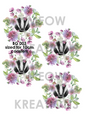 Floral Badger Wreath Decoupage Rice Paper – BG 003