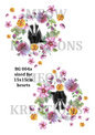 Floral Heart Badger Decoupage Rice Paper – BG 004a