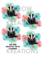 Colourful Floral Badger Decoupage Rice Paper – BG 005