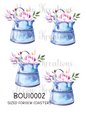 Floral Blue Milk Churn Coasters Decoupage Rice Paper - BOU 10002