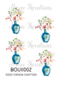 Blue Vase & Wildflowers Decoupage Rice Paper - BOU 11002