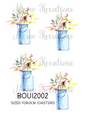 Blue Milk Churn & Wildflowers Decoupage Rice Paper - BOU 12002