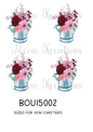 Pink Flowers Watering Can Decoupage Rice Paper - BOU 15002