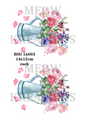 Roses & Wildflowers Watering Can Decoupage Rice Paper - BOU 16003