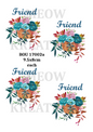 Friend Turquoise Floral Basket Decoupage Rice Paper - BOU 17002a