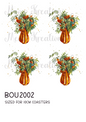 Orange Berries in Vase Decoupage Rice Paper - BOU 2002