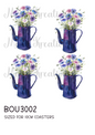 Purple Jug & Wildflowers Decoupage Rice Paper - BOU 3002