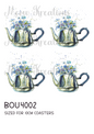 Floral Teapot Decoupage Rice Paper - BOU 4002