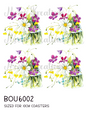 Wildflowers in Glass Jar Decoupage Rice Paper - BOU 6002
