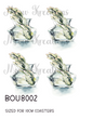 Flower Stems in Glass Vase Decoupage Rice Paper - BOU 8002