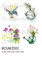 Wildflower Vases & Watering Can Decoupage Rice Paper - BOUM 2002