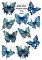 Blue Watercolour Butterflies Decoupage Rice Paper – BUBL 2001