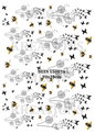 Bees, Butterflies & Dandelions Decoupage Rice Paper - BEES 15001a