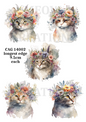 Floral Crown Cats Decoupage Rice Paper - CAG 14002