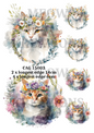 Floral Crown Cats Collection Decoupage Rice Paper - CAG 15003