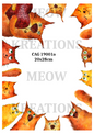 Quirky Peeking Orange Cats & Heart Decoupage Rice Paper - CAG 19001a