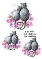 Cats With Heart Tails & Flowers Decoupage Rice Paper - CAG 3001