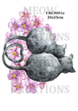 Cats With Heart Tails & Pink Flowers Decoupage Rice Paper - CAG 3001a