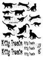 Kitty Treats Cat Silhouettes Decoupage Rice Paper - CAG 6001