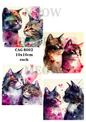 Watercolour Cat Pairs Decoupage Rice Paper – CAG 8002