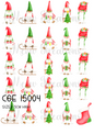 Gonk Christmas Decoupage Rice Paper - CGE 15004