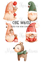 Gonk Christmas Decoupage Rice Paper - CGEM 6102