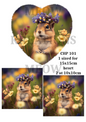 Floral Crown Chipmunk Heart Decoupage Rice Paper – CHP 101