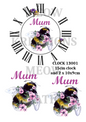Mum Bumblebee Floral Clock Decoupage Rice Paper – CLOCK 13001