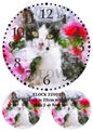 Black & White Cat Colour Splash Decoupage Rice Paper – CLOCK 22001