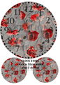 Red Poppy Clock Face Decoupage Rice Paper - CLOCK 24001